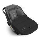 Lightweight Uppababy Aria V2 infant car seat in charcoal melange with grey and black fabric, featuring side impact protection.