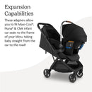Car seat adapters for Uppababy Minu V3 stroller, enabling compatibility with Maxi-Cosi®, Nuna®, and Clek infant car seats.
