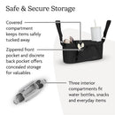 UPPAbaby Carry-All Parent Organizer in Charcoal, featuring compartments for secure storage of drinks, snacks, and valuables.