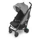 UPPAbaby G-LUXE umbrella stroller in Greyson color, featuring a lightweight frame, adjustable canopy, and compact design.