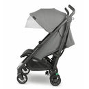 UPPAbaby G-LUXE Umbrella Stroller in Greyson color, featuring a charcoal melange fabric and a folding design.