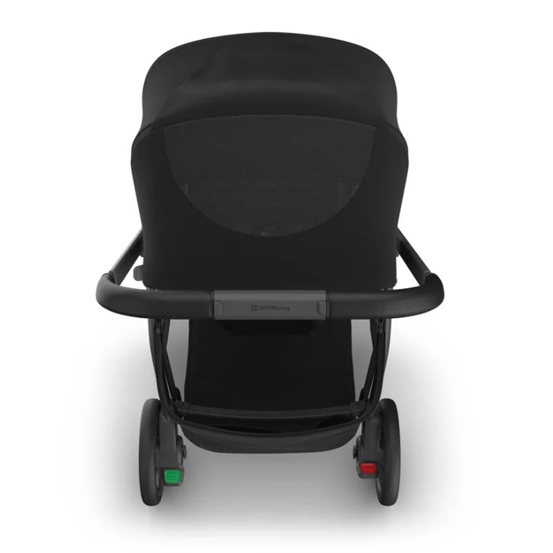 Uppababy Kona Stroller & Bassinet V3 Bundle in black, featuring a sleek design and adjustable handlebar.