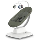 Uppababy Mamaroo Smart Swing in dark green mélange, featuring a plush seat, harness system, and toy mobile.