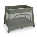UPPAbaby Remi V2 Playard in Maddie Green Soft Knit, featuring a breathable mesh design and sturdy frame for infants.