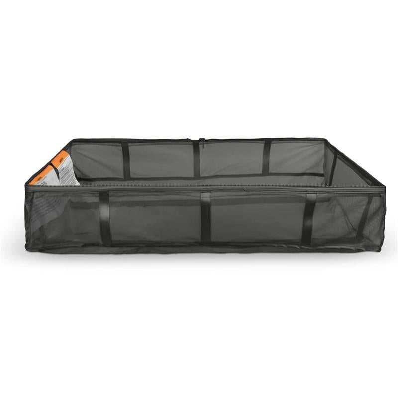 UPPAbaby Remi V2 Playard in Mason Black Soft Knit, featuring a durable mesh design and a zippered opening.