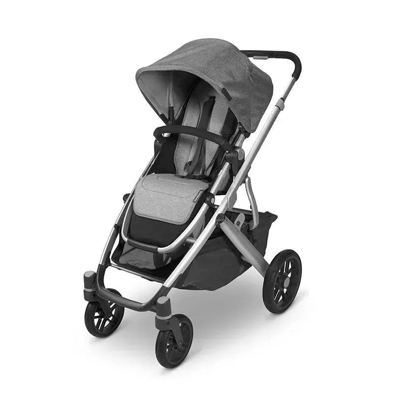 Reversible seat liner for Uppababy stroller, featuring breathable light grey fabric and cozy sherpa fleece.