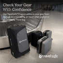 UPPAbaby Travel Bag for Vista and Cruz Strollers at an airport baggage claim, emphasizing TravelSafe protection for air travel.