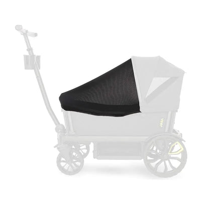 Black mesh bug shield for Veer All-Terrain Cruiser and Cruiser City 2 Seater models, designed to protect occupants from insects.