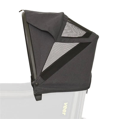 Retractable canopy in dark gray fabric designed for Veer All-Terrain Cruiser, featuring mesh panels for ventilation.