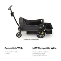 Rear foldable storage basket designed for the Veer All-Terrain Cruiser XL 4 Seater, with compatibility details displayed.