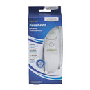 Non-contact infrared thermometer for children and adults, featuring an illuminated LCD display and three measurement modes.