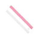 Two elastic hair bands for girls, one hot pink and one white, displayed side by side.
