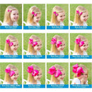 Wee Ones - Baby Girls' Grosgrain Scalloped Edge Hair Bowtie on a Elastic Band Light Pink Image 6