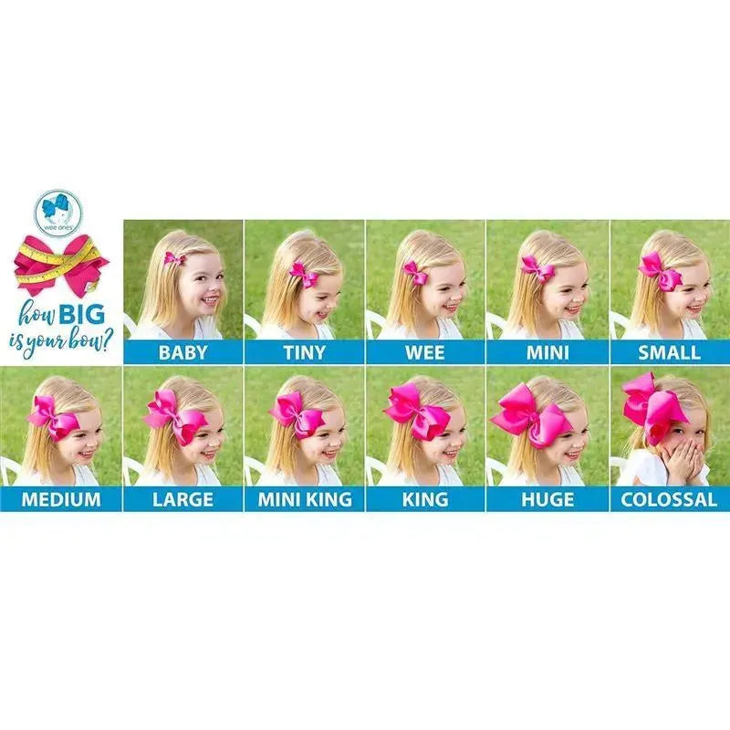 Wee Ones - Girls' Classic French Satin Hair Bow on a WeeStay Clip, Medium, White Image 5