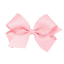 Wee Ones - Girls' Plain Wrap Classic Grosgrain Hair Bows on a WeeStay No-Slip Hair Clip, Pink Image 1