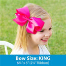 Wee Ones - Girls' Wide King Two-Tone Dot Print Hair Bow, Red and Black Image 3