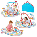 Colorful Yookidoo Gymotion Circus Playland with two children playing, featuring toys, mirrors, and soft mat.