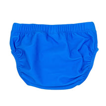 Knit swim diaper in bright blue, part of the Zoocchini 2-pack set, designed for water activities.