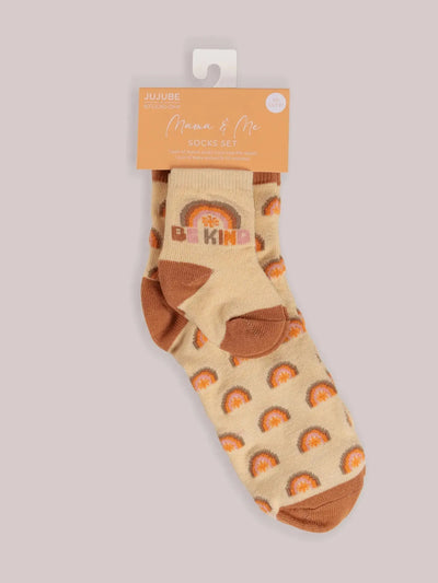 Mama & Me Socks, Be Kind Rainbows Image 1