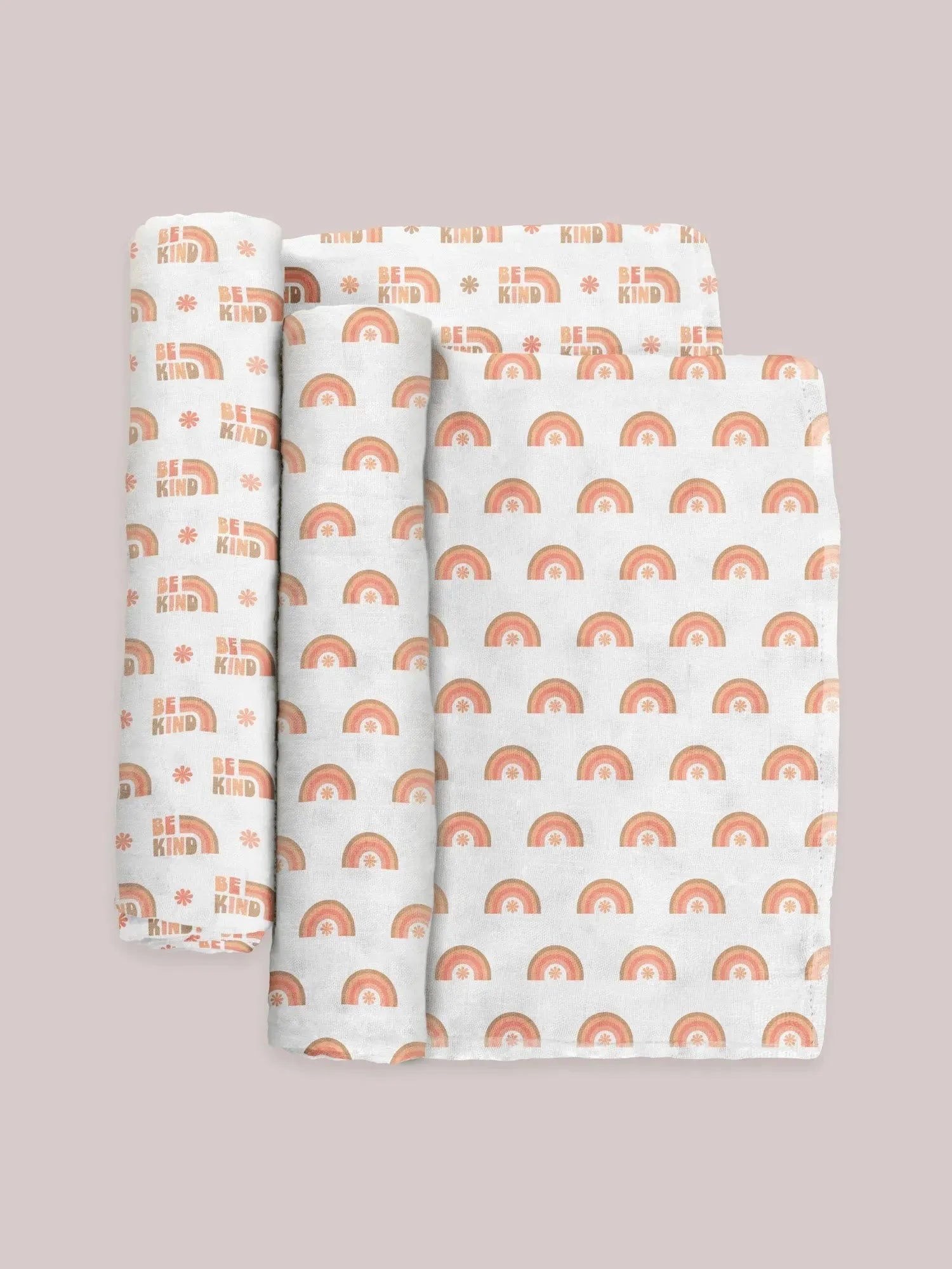 Swaddle Blanket Set, Be Kind Rainbows Image 3