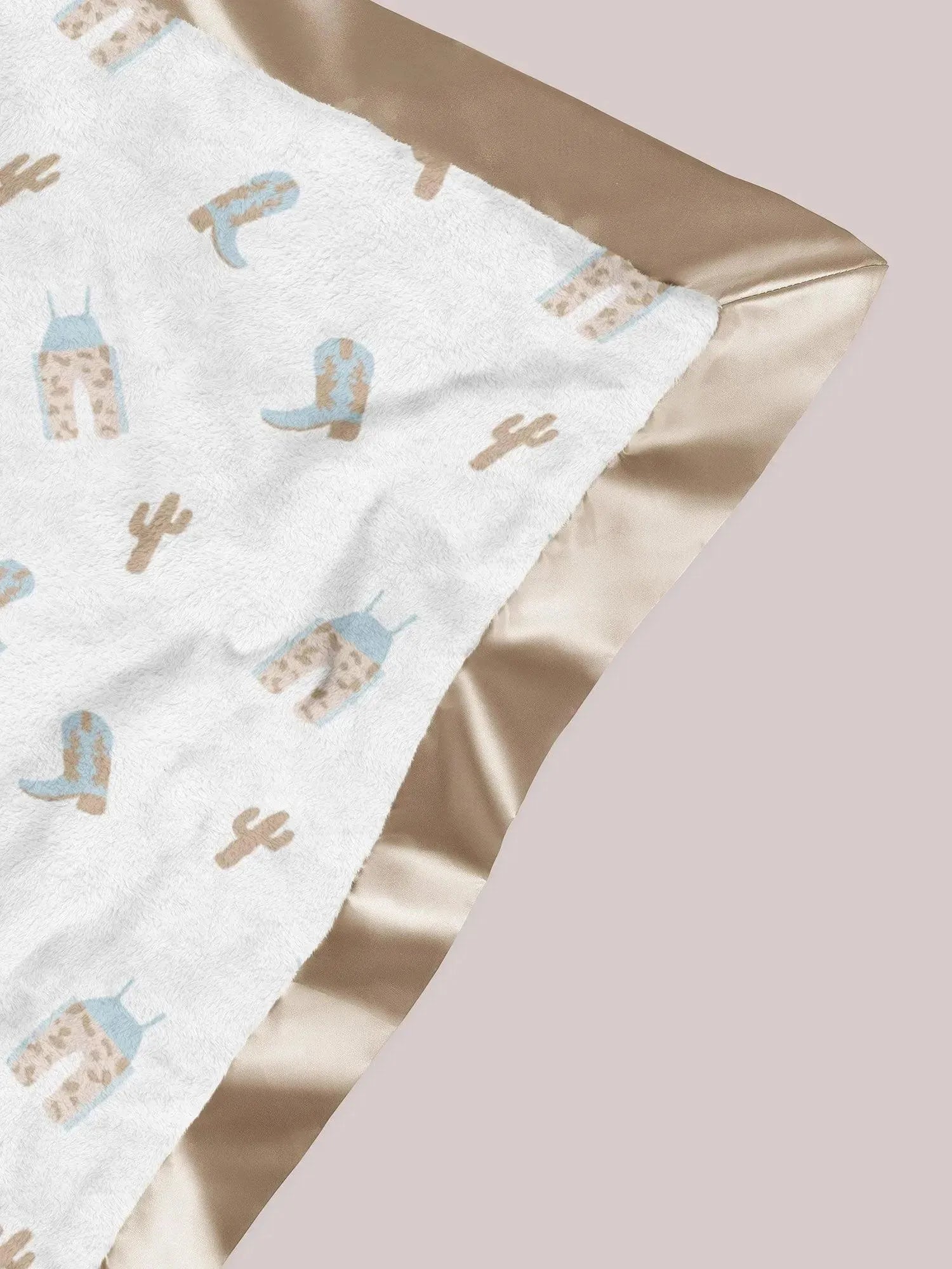 Reversible Baby Blanket, Howdy Partner Blue Image 4