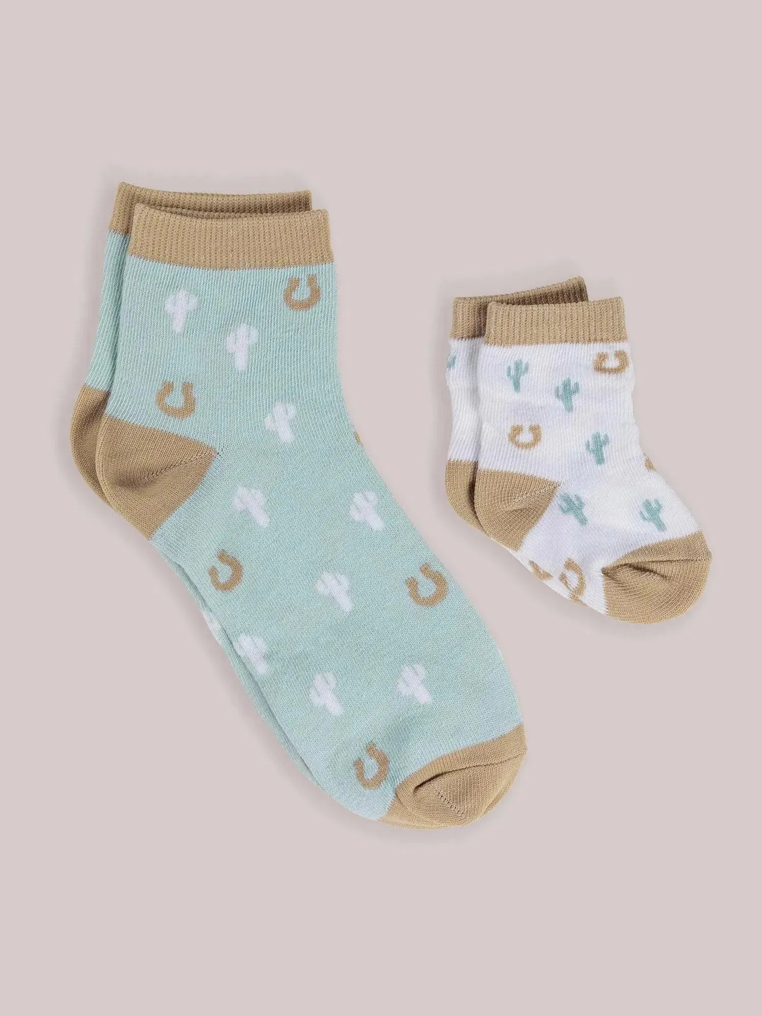 Mama & Me Socks, Howdy Partner Blue Image 3