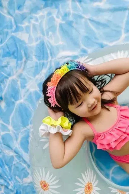 FRINGE HARD HEADBAND: neon rainbow